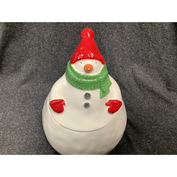 VTG Hallmark Snowman Cookie Jar Christmas Decor 8" - Picture 2 of 4